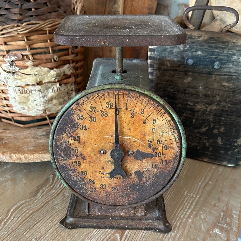 Antique Early 1900’s Chicago 40lb Capacity Kitchen Scale